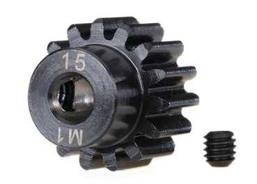 TRX6487R MOTORRITZEL 15Z STAHL GEHÄRTET FÜR 5MM WELLE (MODUL 1)